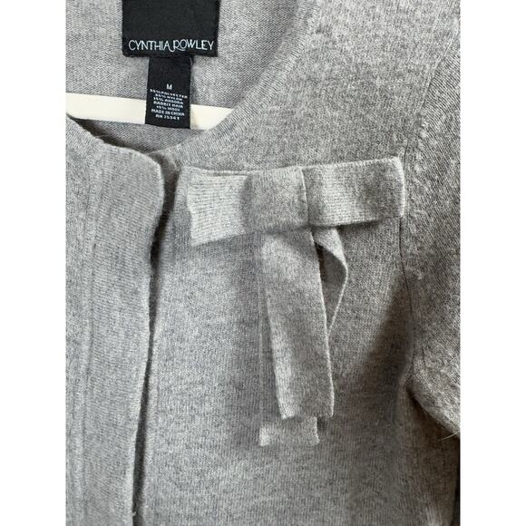 Cynthia Rowley Angora Wool Blend Peplum Cardigan Twee Preppy Classic Classy M - Picture 9 of 10